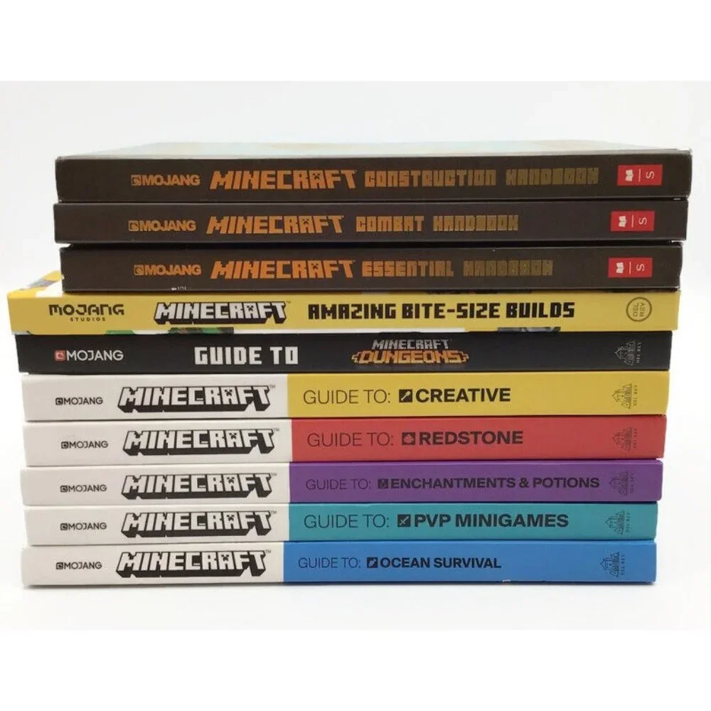 Minecraft Gaming Books Lot 10 Guides & Handbooks Mojang Builds Hardcover